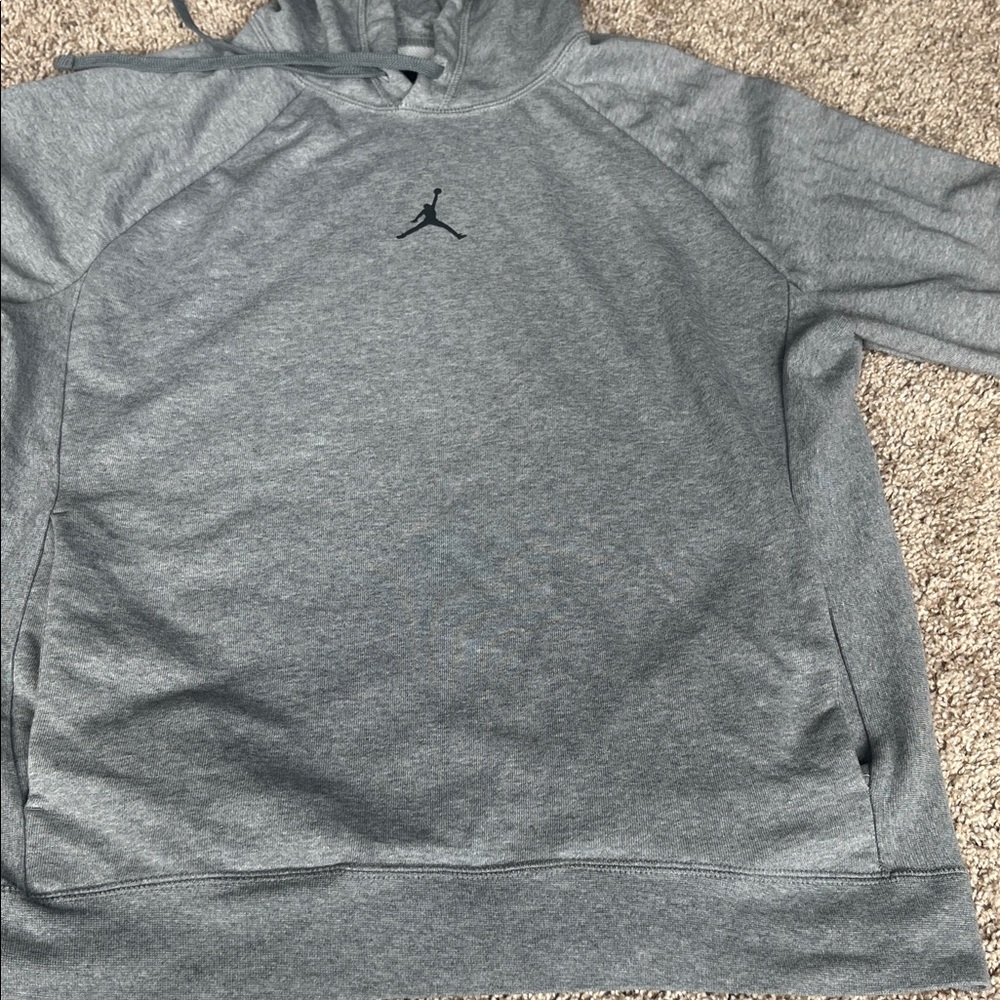 Nike Jordan Heather Gray Pullover Hoodie with Jumpman